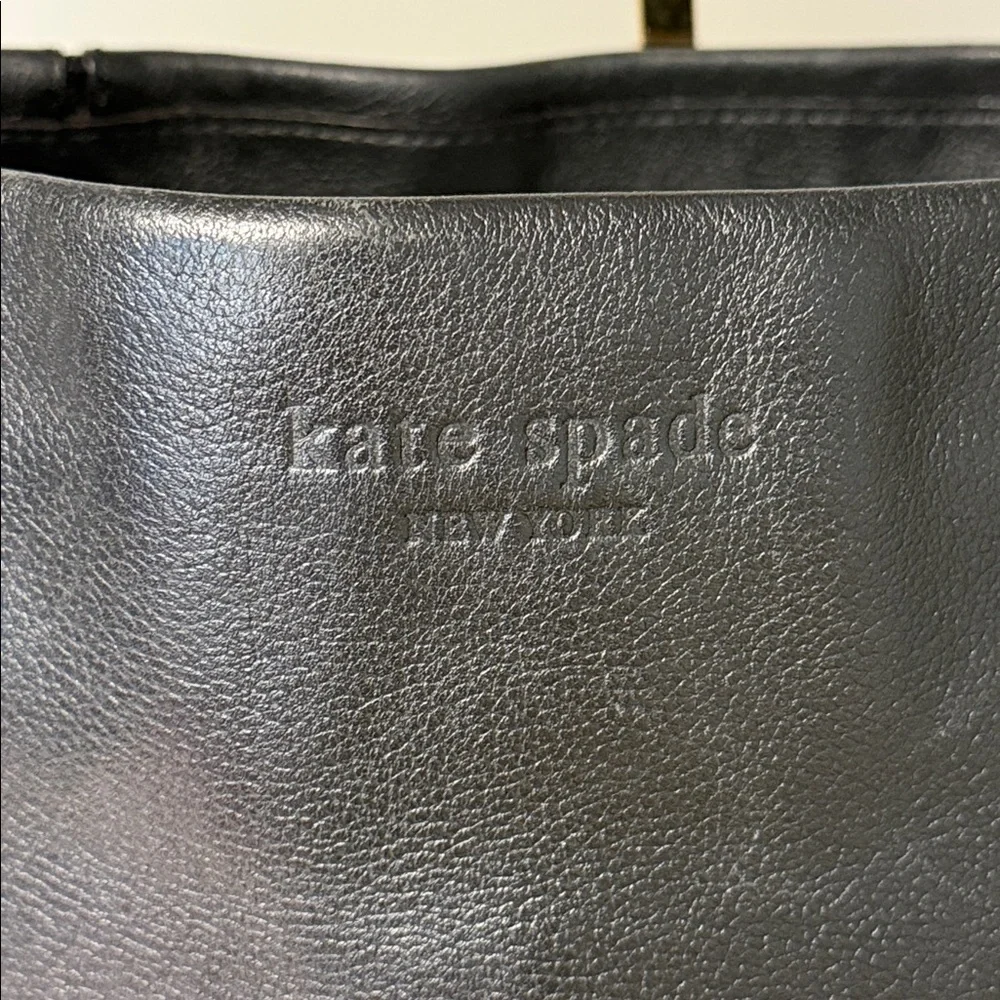 Kate Spade New York Black Leather Small Open Tote Shoulder Bag - Picture 4 of 9